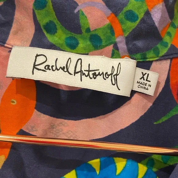 RACHEL ANTONOFF Snake Print Pajama Top XL - Picture 4 of 6